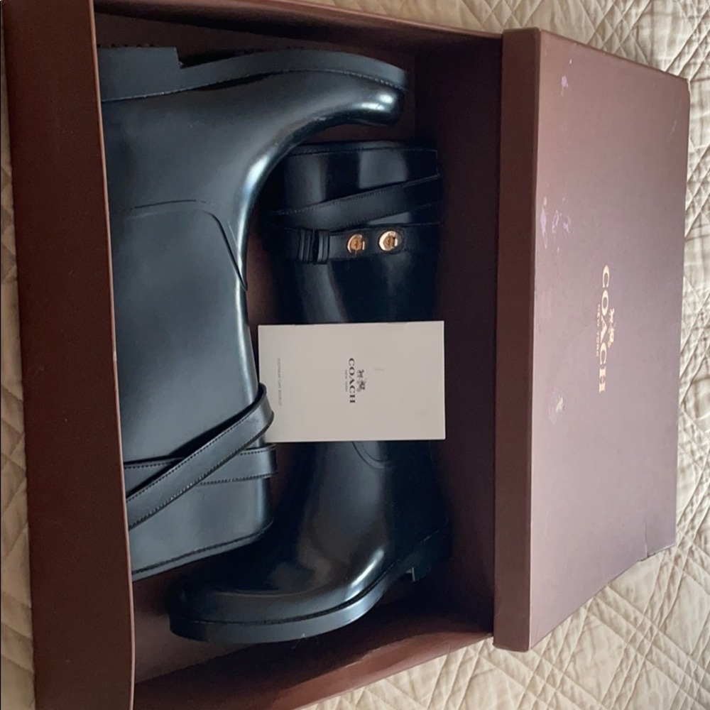 Coach rubber/mat rub leather boots
